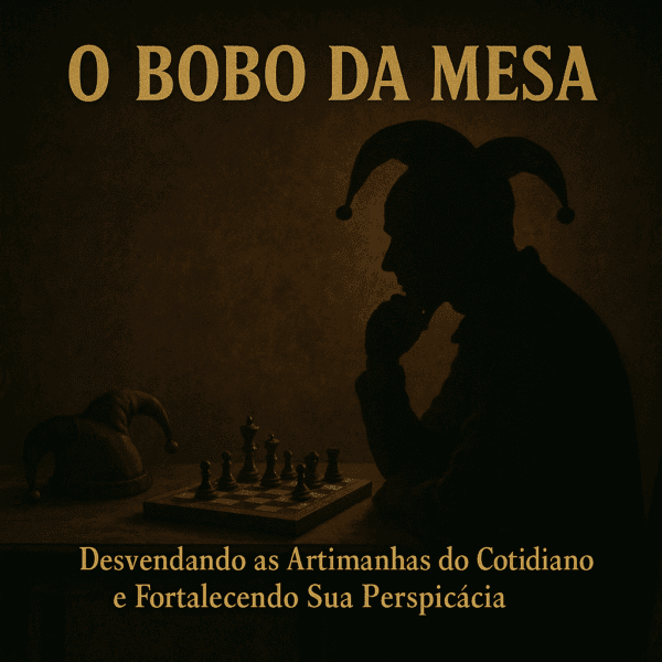 Capa do e-book O Bobo da Mesa sobre perspicácia e manipulação